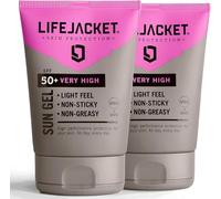 SPF 50 UVA, UVA 5* Sun Protection Gel for Face + Body. Lightweight, Non-greasy, Water resistant, Clinically Approved for Sensitive & Dry Skin. Factor 50 Sun Cream LifeJacket (100ml Pack of 2)