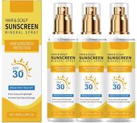 SPF30 Hair & Scalp Sun Protection Spray, Scalp Sunscreen Spray, Spray Sunscreen for UV Protector & Hair Dryness, Waterproof and Sweat-proof, Protection Against Sunburns, Anti-wrinkle (3PC)