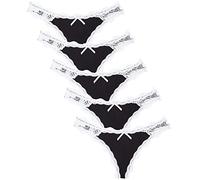 SPFASZEIV Thongs for Women Lace Knickers Silk Thong Sexy Underwear Comfortable Panties for Ladies Girls 5 Pack S