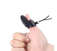 SPG Leather Archery Thumb Ring - Traditional Bow Thumb Ring Adjustable Finger Tab Double Layer Archery Thumb Draw Guard Shooting Thumb Protector for Mongolian Recurve Archery Ring (Black)