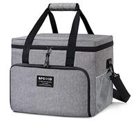 SPGOOD 20L Large Cooler Bag with Hard Liner, Insulated Picnic Soft Cooling Bag Thermal Lunch Bag for Camping/BBQ/Shopping/Travel/Work/Beach Family Outdoor Activities