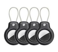 SPGUARD Compatible with Apple AirTag Secure Holder With Wire Cable 4 Pack,Air Tag Lock Case Keychain Key Ring Key Chain Luggage tag For Keys, Luggage & More(Air Tag 1st/2nd Generation)