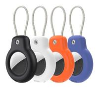 SPGUARD Compatible with Apple AirTag Secure Holder With Wire Cable,Air Tag Lock Case Keychain Key Ring Key Chain Luggage tag For Keys, Luggage & More(Air Tag 1st/2nd Generation)