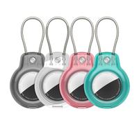 SPGUARD Compatible with Apple AirTag Secure Holder With Wire Cable,Air Tag Lock Case Keychain Key Ring Key Chain Luggage tag For Keys, Luggage & More(Air Tag 1st/2nd Generation)