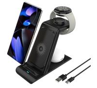 SPGUARD Wireless Charger for Google Pixel Watch 3/2 (Not for Google Pixel Watch2022),3 in 1 Wireless Charging Station for Pixel 10/10Pro/9/9Pro/8/8Pro/7/7a/7Pro/6/6 Pro/5/4/3/XL/Fold,Pixel BudsPro1/2