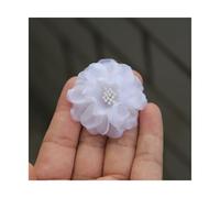 SPHALINDER Fabric flowers 10Pcs Set White Series Mix 10 Styles Chiffon Organza Fabric Rose Flowers(Color-16)