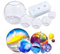 Sphere Ball Silicone Moulds Set of 8-Size Assortment One-Piece Seamless for Fondant Making Resin Epoxy Homemade Soap Casting, Polymer Clay, Bath Bomb, Home Decor