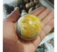 Sphere Ball,Yellow Gemstone Crystal Crafts for Decoration Ornaments (Size : 70-80mm)