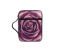 Sphere Blooming Flower Rose Bible Cover with Zipper, Bible Case Organizer with Handle, Water-Resistant Oxford Fabric Bible Bag for Women Men 27x20cm