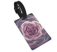 Sphere Blooming Flower Rose Luggage Tag PVC Travel Bag Tag with Strap ID Card Label for Suitcase Backpack Carry On Baggage Identifier