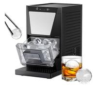 Sphere Ice Maker, 2" Countertop Clear Ice Ball Machine with Enhanced Insulation & Self-Cleaning, 2 Big Balls in 60-90Mins & 40 Pcs/Day, 50% Harder,for Whiskey, Cocktail
