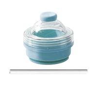 Sphere Ice Mold - Foldable Leakproof 325ml with Straw and Lid - Ice Sphere Mold Cup - for Home Office Gym Travel Hiking Outdoor, Juice Beer Soda Cocktail