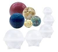 Sphere Round Silicone Mould for Resin Epoxy, Jewelry Making, Candle Wax, Homemade Soap, Bath Bomb 5-Piece Set