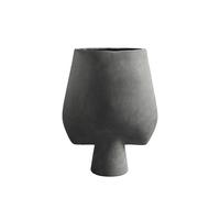 Sphere Vase Square Large Dark Grey