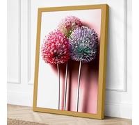 Spherical Blooms Botanical Canvas Wall Art Print 18x12 Inch