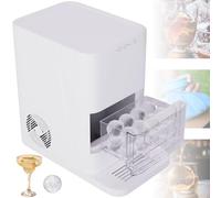 Spherical Ice Maker, Countertop Ice Machine for Whiskey, Bourbon, and Cocktails with Water Funnel and Ice Tongs, Single Batch Production