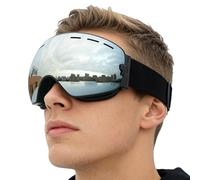 Spherical Ski Goggles | UV400 Protection Anti-fog Double Lens | Frameless Snowboard Goggles For Winter Sports | Unisex Snow Ski Goggles For Men Women Adults Youth