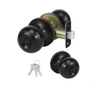 Spherical Three-Bar Door Lock Iron Black Secure(With Key)