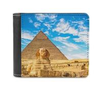 Sphinx and Pyramid Men's Bifold Wallet Slim Cash Card Holder Leather Purse