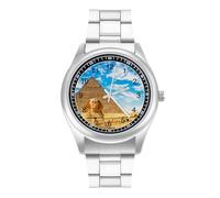 Sphinx and Pyramid Men's Casual Watch with Stainless Steel Strap Alloy Quartz Wrist Watches