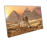 Sphinx And Pyramids Giza Cairo Egypt Famous Landmarks Wonder Of The World Wall Art Print On Canvas Picture For Home Office Decor 30x20cm (12x8In)