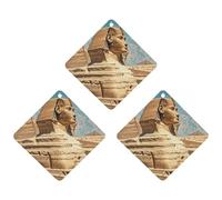 Sphinx Car Air Freshener, 3 Pcs Rhombus Hanging Air Freshener Cards, Long Lasting Fragrance Scented Cards for Car, Home, Office Gray-style