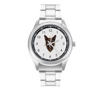 Sphinx Cat Egyptian Ankh Business Watches for Men Stainless Steel Strap Watch Wrists Boyfriend Father Gift