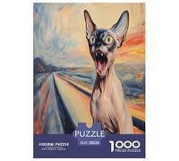 Sphinx Cat Jigsaw Puzzles for Adults Difficult Challenges 1000 Piece Difficult Hard Jigsaw Puzzles for Man And Woman with Letters on Back 38x26cm/1000pcs