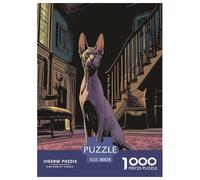 Sphinx Cat Jigsaw Puzzles for Adults Difficult Challenges 1000 Piece Difficult Hard Jigsaw Puzzles for Man And Woman with Letters on Back 38x26cm/1000pcs