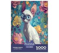 Sphinx Cat Jigsaw Puzzles for Adults Educational Game The Impossible Challenge 1000 Pieces Difficult Hard Jigsaw Puzzles for Man And Woman with Letters on Back 38x26cm/1000pcs