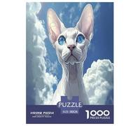 Sphinx Cat Jigsaw Puzzles Puzzles for Adults Kids. 1000 Piece Whimsical Challenge Toy Educational Game Home Decoration for Adults& Kids Age 14 Years Up 38x26cm/1000pcs