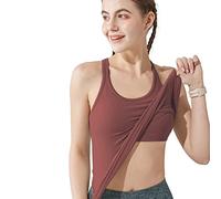 sphinx cat Ribbed Workout Short Racerback Tank Tops for Women with Built in Bra, Wine-red, 4