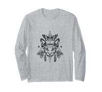 Sphinx Cat Sacred Geometry Art Long Sleeve T-Shirt