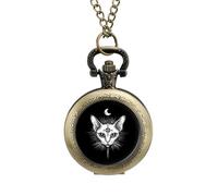 Sphinx Cat with Third Eye Classic Quartz Pocket Watch Vintage Men's Pocketwatch with Chain Christmas Gifts for Father Husband Boyfriend