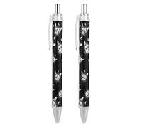 Sphinx Cat with Third Eye Fashion Retractable Ballpointpen 0.5 Fine Writing Pens Black Ink Click Pen Office Supplies 2 PCS