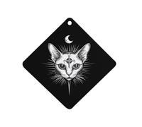 Sphinx Cat with Third Eye Hanging Car Air Fresheners 1Pcs Aromatherapy Tablets Automotive Fragrance Scented Card Decor Rhombus