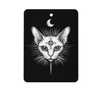 Sphinx Cat with Third Eye Hanging Car Air Fresheners 1Pcs Aromatherapy Tablets Automotive Fragrance Scented Card Decor Square