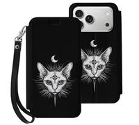 Sphinx Cat with Third Eye Leather Wallet Cell Phone Cases Stand Foldable Flip Cover Phone Case Compatible with iPhone 17/17 Air/17 Pro/17 Pro Max