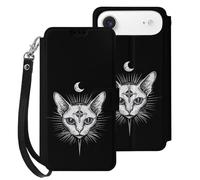 Sphinx Cat with Third Eye Leather Wallet Cell Phone Cases Stand Foldable Flip Cover Phone Case Compatible with iPhone 17/17 Air/17 Pro/17 Pro Max