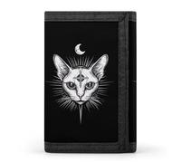 Sphinx Cat with Third Eye Men's Wallets Minimalist Trifold Wallet Polyester Card Cases Casual Coin Purse