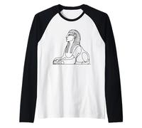 Sphinx Line Art Egypt Lover Raglan Baseball Tee