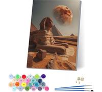 Sphinx Paint by Numbers for Adults With Frame, Paint by Numbers Egypt, Easy Diy Oil Painting Kits on Canvas with Brushes, Hobbies for Women, for Home Wall Decor, Gifts for Women 28x38in 2-8099
