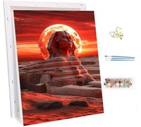 Sphinx Paint by Numbers for Adults with Frame, Painting by Numbers for Adults Sun on Canvas, DIY Acrylic Oil Painting Kits with Brushes, Hobbies for Adults Women, Home Wall Decor Gifts 32x44in 0-8767