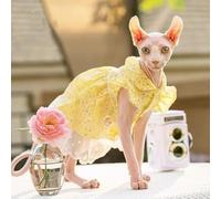 Sphinx Pet Cat Princess Clothes Black Dresses For Sphynx Lace Floral Kitten Suspender Skirt Elegant Costume Devon Spring Summer