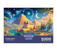 Sphinx, Pyramids Under Starry Sky with Vibrant Landscape 1000-Piece Jigsaw Puzzle Dream Building - Challenging Game for Men, Women & Elders 70x50cm/1000pcs