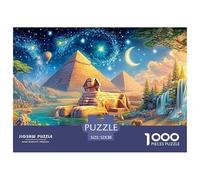 Sphinx, Pyramids Under Starry Sky with Vibrant Landscape 1000-Piece Jigsaw Puzzle Dream Building - Challenging & Educational for All Ages 52x38cm/1000pcs