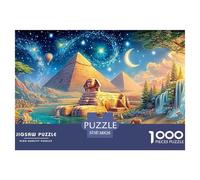Sphinx, Pyramids Under Starry Sky with Vibrant Landscape 1000-Piece Jigsaw Puzzle Dream Building - Perfect for Men, Women, Elders & Seniors 38x26cm/1000pcs