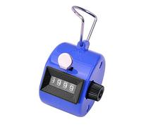 SPHTOEO 4-Digit Handheld Tally Counter Manual Mechanical Palm Clicker Counter Tracker (Blue)