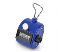 SPHTOEO 4-Digit Handheld Tally Counter Manual Mechanical Palm Clicker Counter Tracker (Blue)