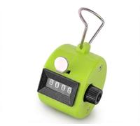 SPHTOEO 4-Digit Handheld Tally Counter Manual Mechanical Palm Clicker Counter Tracker (Green)